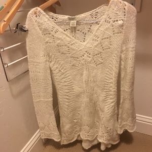 Lucky brand crochet long sleeve